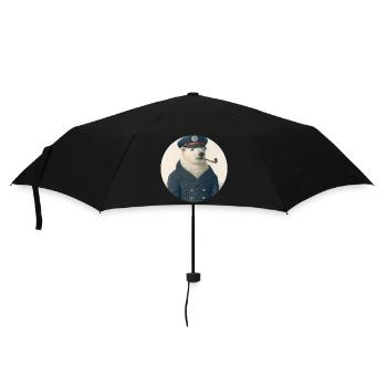 Vieux phoque à fourrure - ours polaire avec pipe - Parapluie standard - noir - Devant