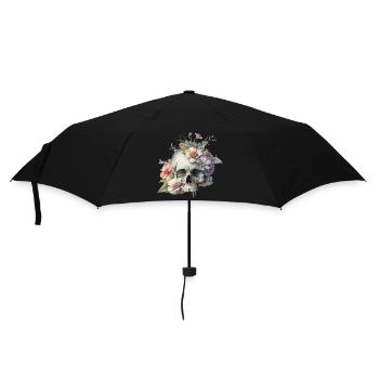 Skull with colorful flowers - Umbrella (small) - black - Front