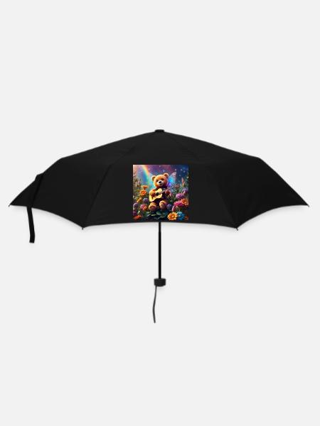 Teddybär singt dir ein Lied - Regenschirm (klein) - Schwarz