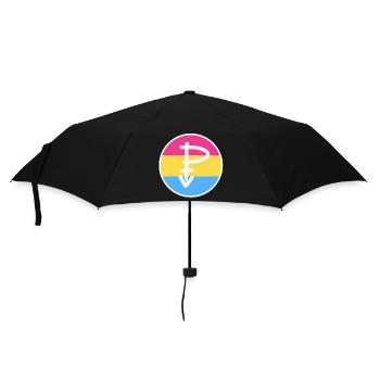 Emblem Pansexuell weiss - Regenschirm (klein) - Schwarz - Vorne