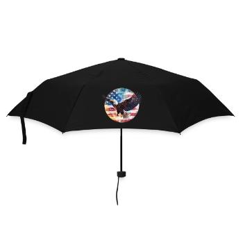Adler USA Flagge - Regenschirm (klein) - Schwarz - Vorne