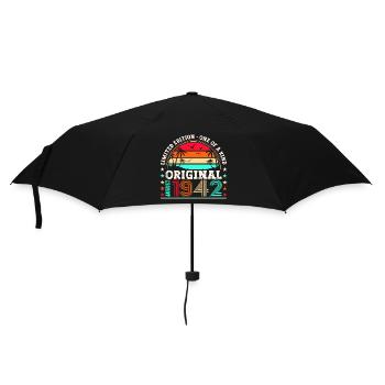 Original August Vintage 1942 Geburtstag Geschenk - Regenschirm (klein) - Schwarz - Vorne