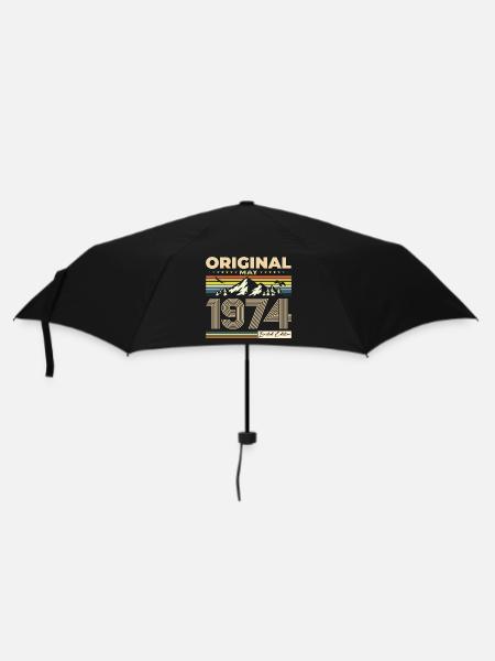 Original Mai 1974 Jahrgang 1974 Geburtstag 1974 - Regenschirm (klein) - Schwarz