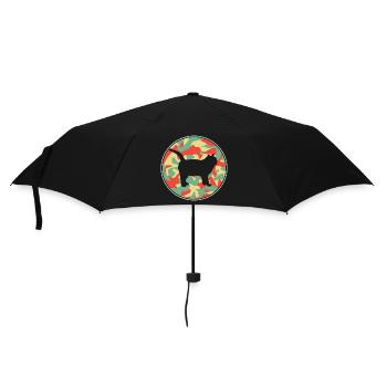 Vintage Britisch Kurzhaar Katze - Regenschirm (klein) - Schwarz - Vorne
