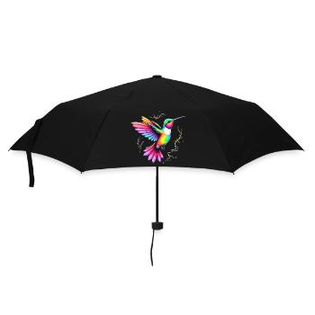 Liebe bunte Kolibris Tie Dye Kolibri - Regenschirm (klein) - Schwarz - Vorne
