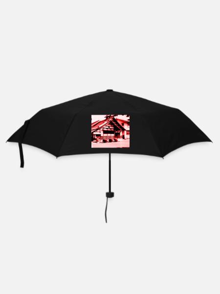 Temple in Nara, Japan. - Umbrella (small) - black