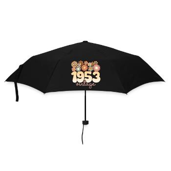 Retro Groovy 1953 Birthday Party Woman 70 Years - Umbrella (small) - black - Front
