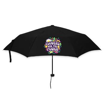 Phrase Positive Années 70 et 80 Fleurs - Parapluie standard - noir - Devant