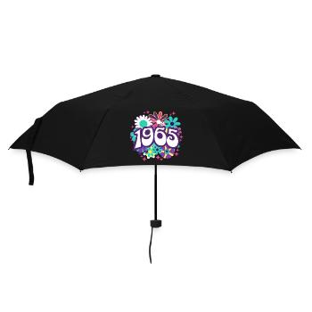 Retro Groovy Year 1965 Women 60 Year Old Birthday - Umbrella (small) - black - Front