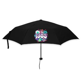 Retro Groovy Jahr 1985 Frauen 40 Jahre alter Geburtstag - Regenschirm (klein) - Schwarz - Vorne