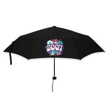 Rétro Groovy Année 2007 Femme 18 Ans Anniversaire - Parapluie standard - noir - Devant