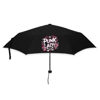 Punk Frau Skater Rocker Punk - Regenschirm (klein) - Schwarz - Vorne