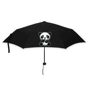 Panda with bamboo - Umbrella (small) - black - Front