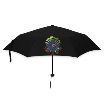 Fahrrad fahren Symbol Wald Natur Icon Logo - Regenschirm (klein) - Schwarz - Vorne