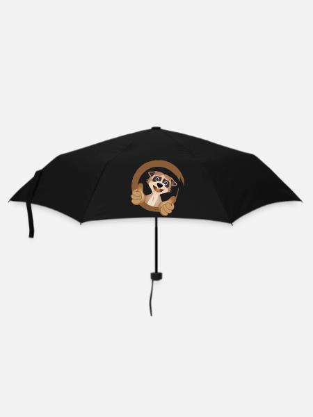 cooles Erdmännchen mit Daumen nach oben - Regenschirm (klein) - Schwarz