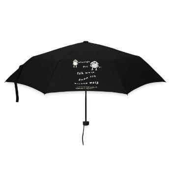 Ich weiß, dass ich nichts weiß. Schaf-sinniges - Regenschirm (klein) - Schwarz - Vorne