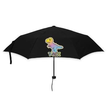 Pastel T-Rex Cartoon Design - Umbrella (small) - black - Front