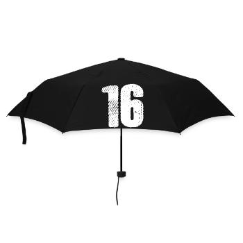 16 number jersey - Umbrella (small) - black - Front