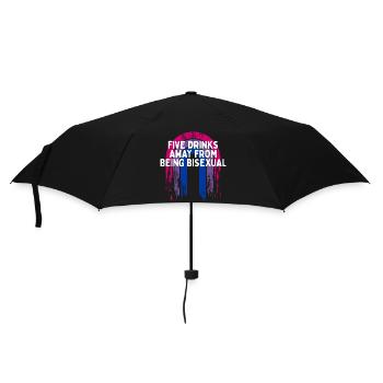 Five Drinks Away from Bisexual Bi LGBTQ Bi Pride - Umbrella (small) - black - Front