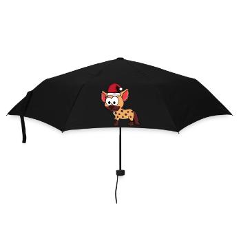 Hyäne Comic Weihnachten - Regenschirm (klein) - Schwarz - Vorne