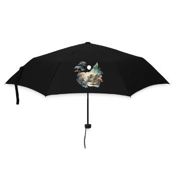 Paysage du temple - Parapluie standard - noir - Devant