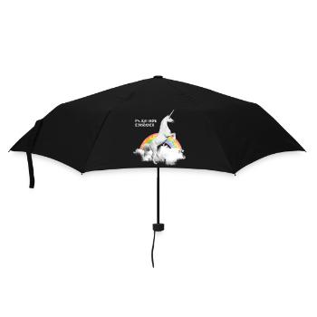 PS Ich liebe Einhörner Geschenk - Regenschirm (klein) - Schwarz - Vorne