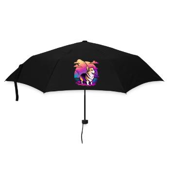 Nice Corgi Art Illustration - Umbrella (small) - black - Front