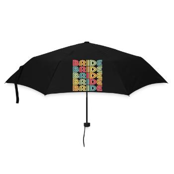 Retro Bride Matching Mariage Couple Fiançailles - Parapluie standard - noir - Devant
