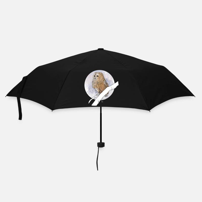 Little owl on pattern in pastel colors - Umbrella (small) - black