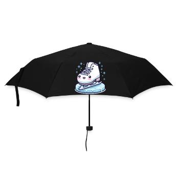 Schlittschuhlaufen Kawaii - Regenschirm (klein) - Schwarz - Vorne