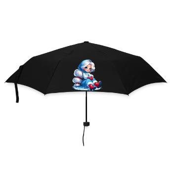 Ded Moroz Snegurotschka russischer Weihnachtsmann - Regenschirm (klein) - Schwarz - Vorne
