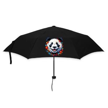 Panda - Regenschirm (klein) - Schwarz - Vorne