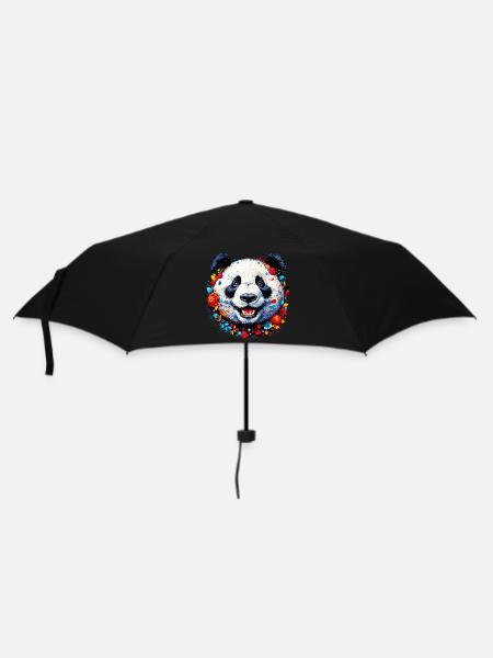 Panda - Regenschirm (klein) - Schwarz