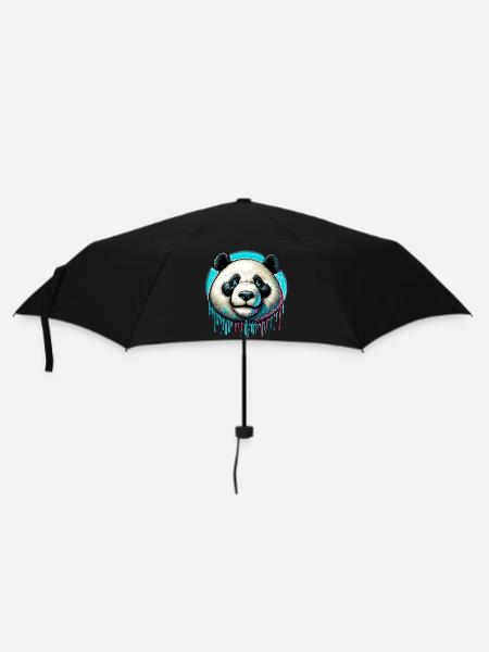 Panda - Regenschirm (klein) - Schwarz