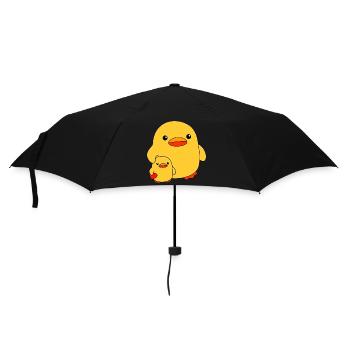 Baby Duck Child Sister Brother Ducks Siblings - Umbrella (small) - black - Front