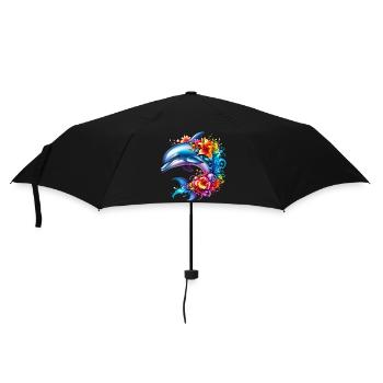 Delfin - Regenschirm (klein) - Schwarz - Vorne