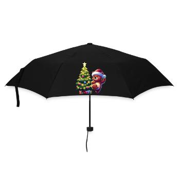 Tanzender Bär - Regenschirm (klein) - Schwarz - Vorne