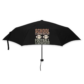 Schule ist wichtig, aber Fußball ist noch wichtiger - Regenschirm (klein) - Schwarz - Vorne