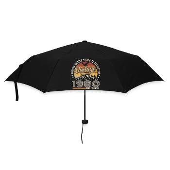 1980 Gift 45th Anniversary 1980 Vintage 1980's - Umbrella (small) - black - Front
