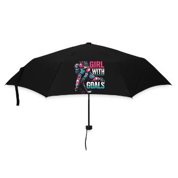 Fille Avec Des Buts Hockey Femme - Parapluie standard - noir - Devant