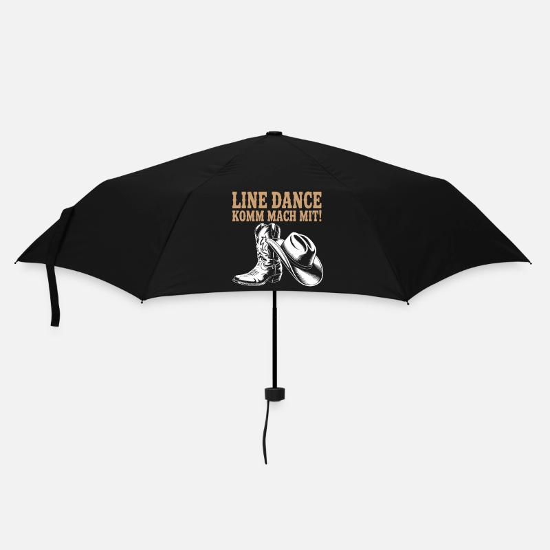 Line Dance Komm mach mit! Cowboyhut Westernstiefel - Regenschirm (klein) - Schwarz