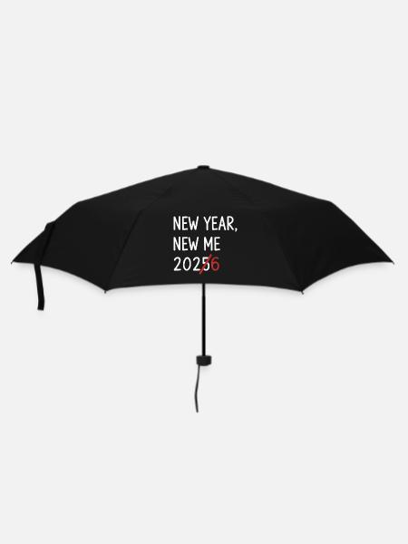 New Year New Me 2026 Strikethrough - Regenschirm (klein) - Schwarz