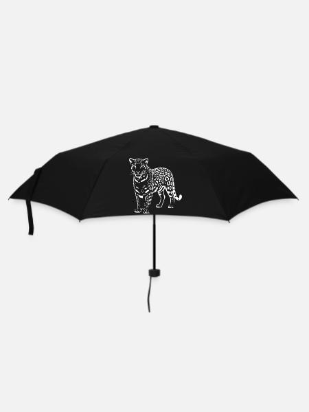 Weißer Leopard Geschenk Katzenliebhaber - Regenschirm (klein) - Schwarz