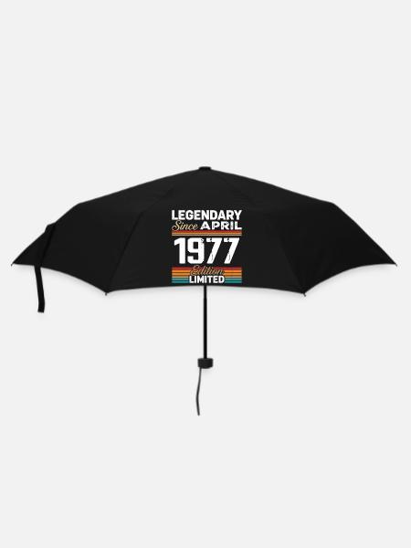 April 1977 Retro April 1977 Birthday Gift - Umbrella (small) - black