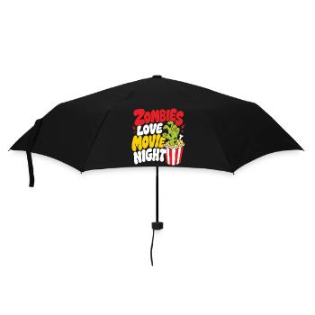Zombies Love Movie Night Horror - Regenschirm (klein) - Schwarz - Vorne