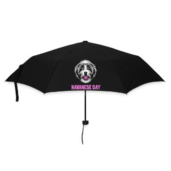 Chien bichon havanais - Parapluie standard - noir - Devant