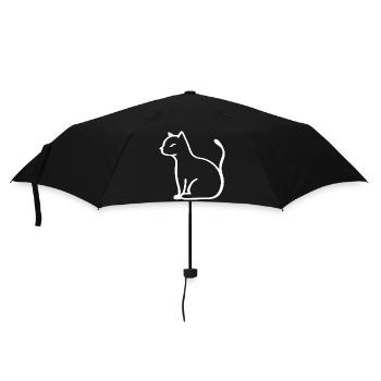 Dessin au trait de chat - Parapluie standard - noir - Devant