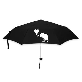 Street Art Rat Heart - Umbrella (small) - black - Front