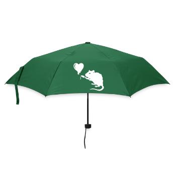 Street Art Rat Heart - Umbrella (small) - bottlegreen - Front
