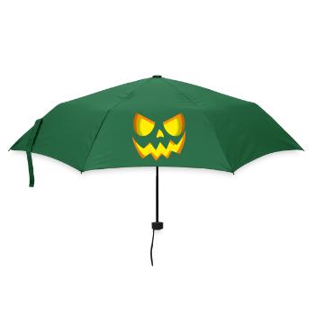Halloween Kürbis - Regenschirm (klein) - Flaschengrün - Vorne